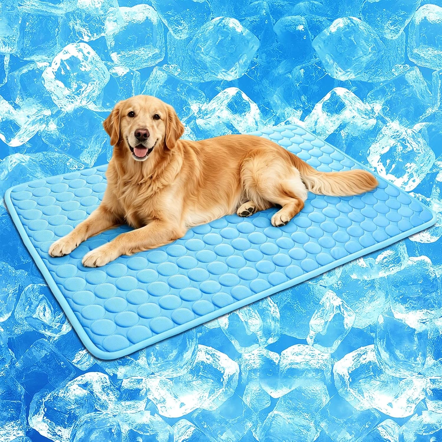 Pet Cooling Mat, 2X-Large, 27.5 X 39.0 In, Mesh, No Water or Electricity Needed, Safe, Portable, Foldable, Easy to Use, Designed for Large Dogs and Cats, 3 Years Warranty