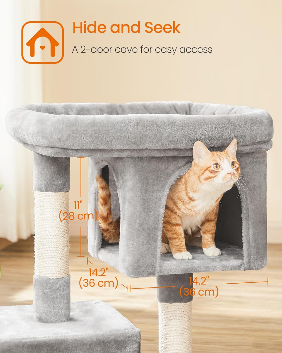 Cat Tower with 2 Caves & Large Perch