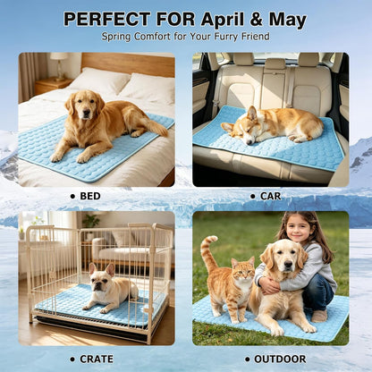 Pet Cooling Mat, 2X-Large, 27.5 X 39.0 In, Mesh, No Water or Electricity Needed, Safe, Portable, Foldable, Easy to Use, Designed for Large Dogs and Cats, 3 Years Warranty