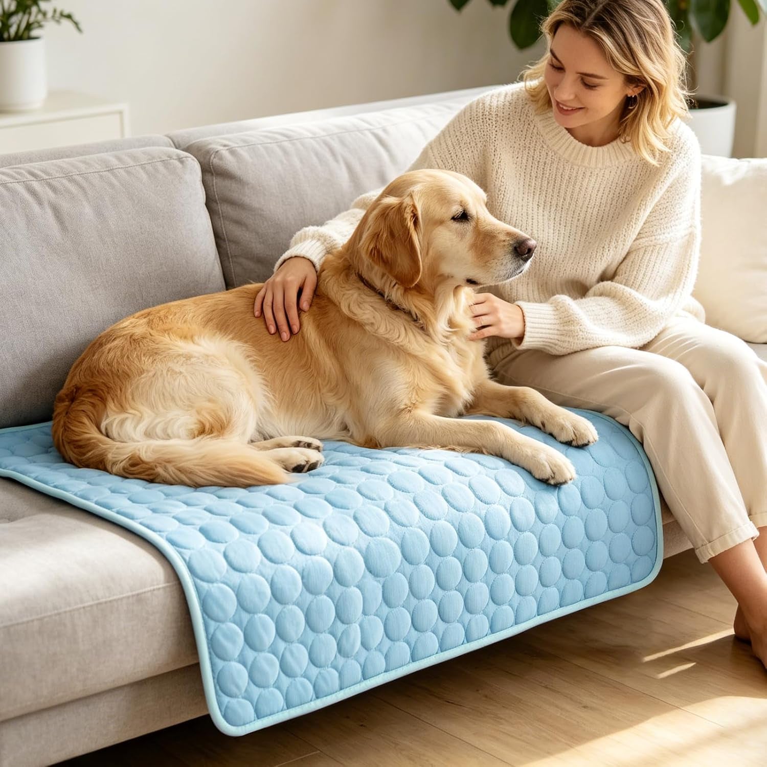 Pet Cooling Mat, 2X-Large, 27.5 X 39.0 In, Mesh, No Water or Electricity Needed, Safe, Portable, Foldable, Easy to Use, Designed for Large Dogs and Cats, 3 Years Warranty