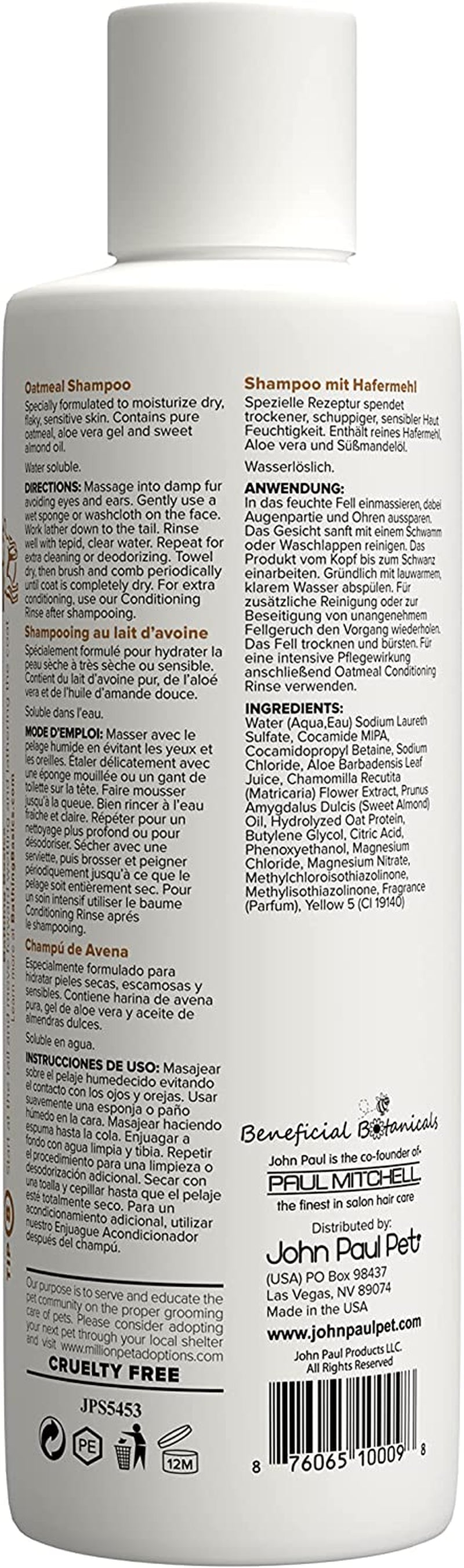 Oatmeal &amp; Aloe Shampoo for Dogs &amp; Cats