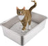 Large Stainless Steel Litter Box with High Sides