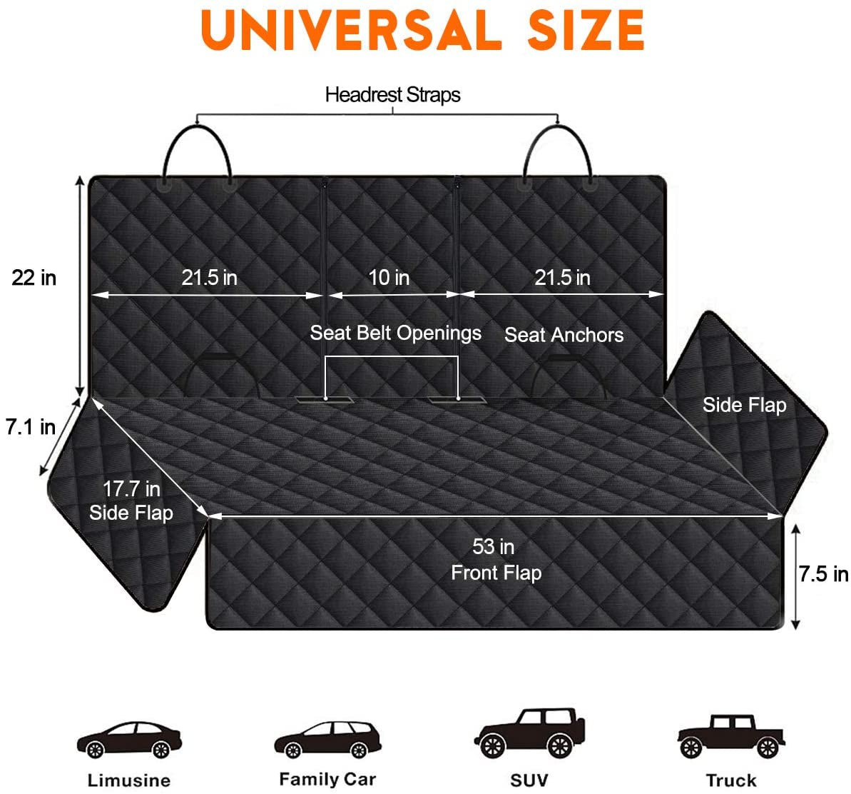 Waterproof Non-Slip Dog Back Seat Cover