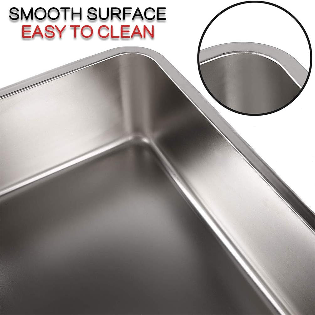 Large Stainless Steel Litter Box with High Sides