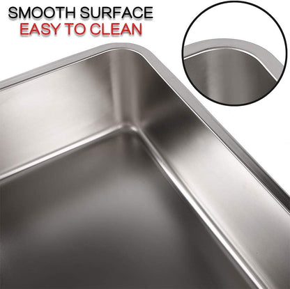 Large Stainless Steel Litter Box with High Sides