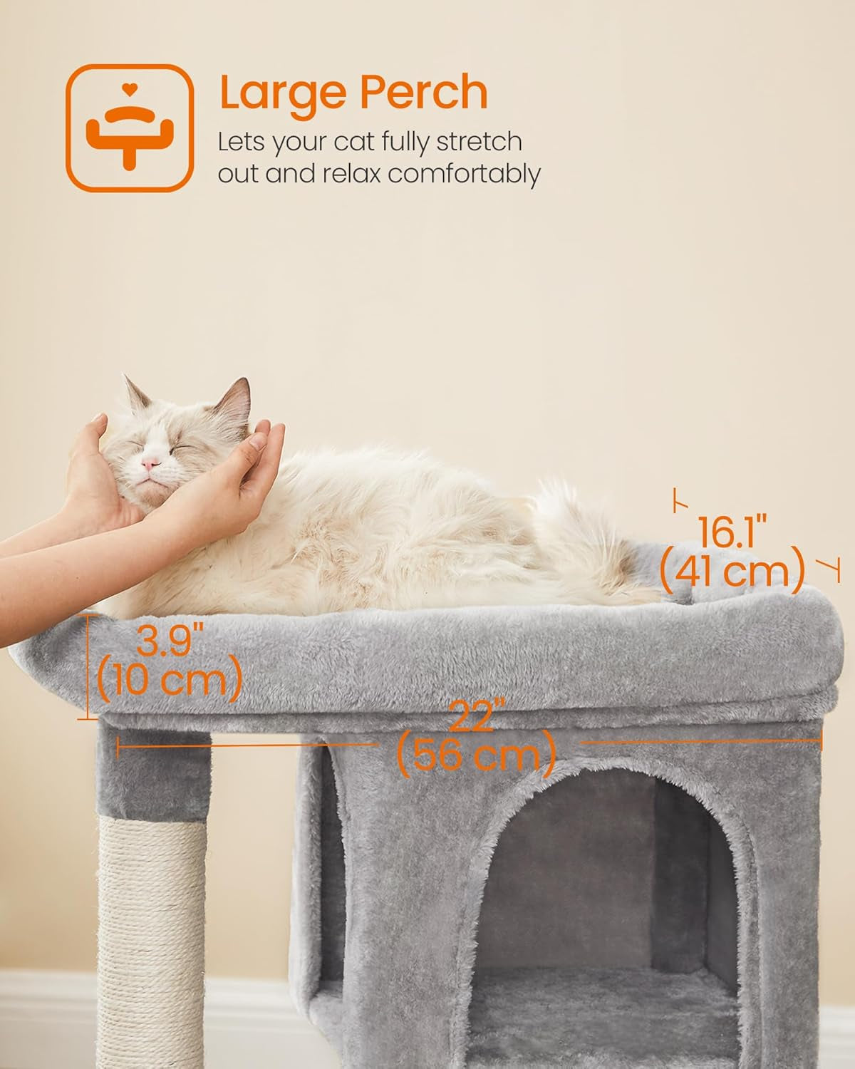 Cat Tower with 2 Caves &amp; Large Perch