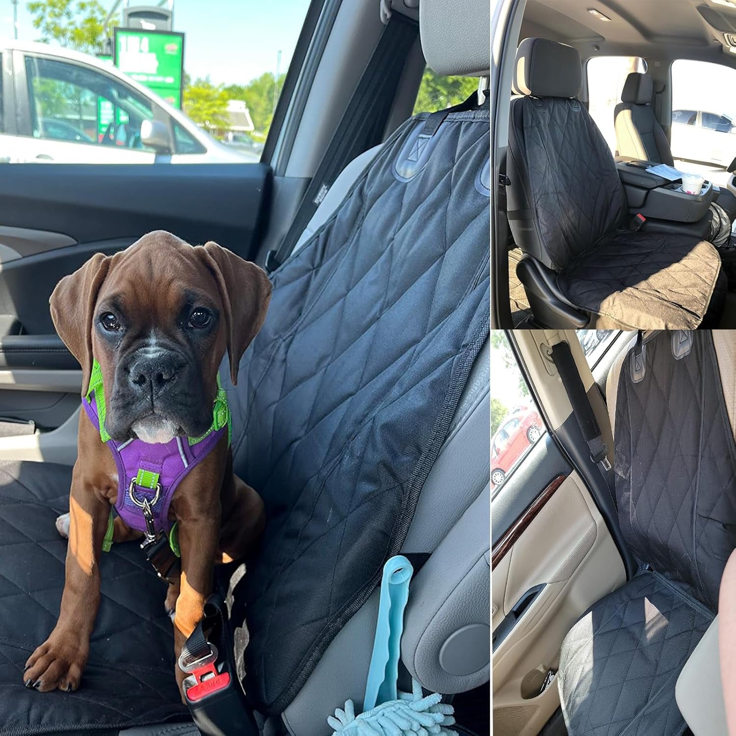 Dog Seat Cover Cars Trucks Suvs, Thick 600D Waterproof Pet Car Seat Cover Dog, Heavy Duty &amp; Wear-Resistant Durable Nonslip Backing with Side Flaps, Scratchproof Dog Front Seat Cover